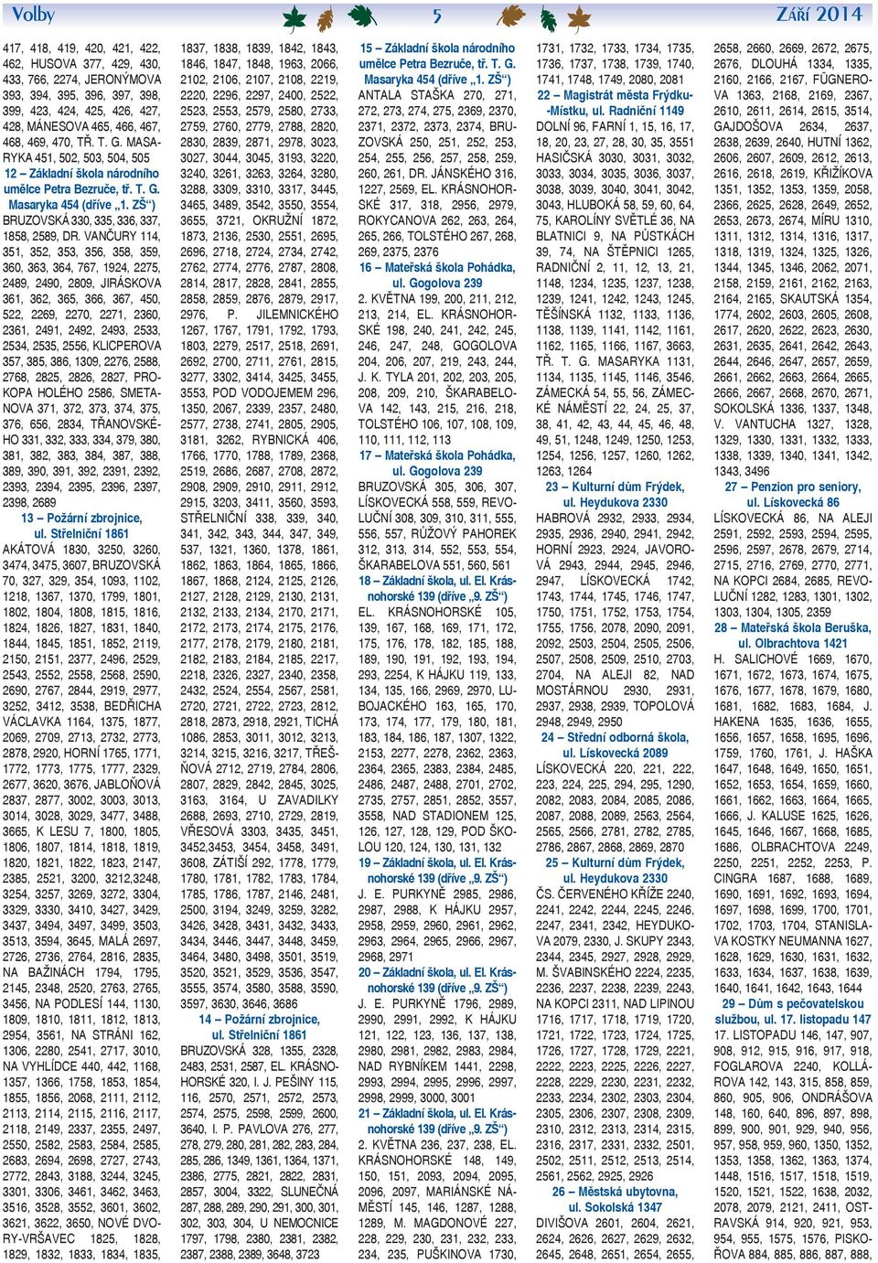 VANČURY 114, 351, 352, 353, 356, 358, 359, 360, 363, 364, 767, 1924, 2275, 2489, 2490, 2809, JIRÁSKOVA 361, 362, 365, 366, 367, 450, 522, 2269, 2270, 2271, 2360, 2361, 2491, 2492, 2493, 2533, 2534,