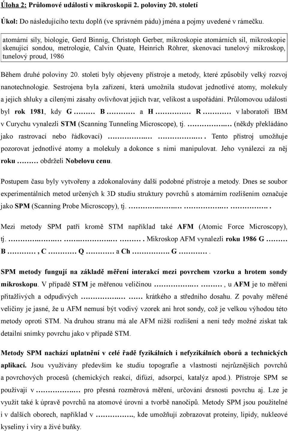 proud, 1986 Během druhé poloviny 20. století byly objeveny přístroje a metody, které způsobily velký rozvoj nanotechnologie.