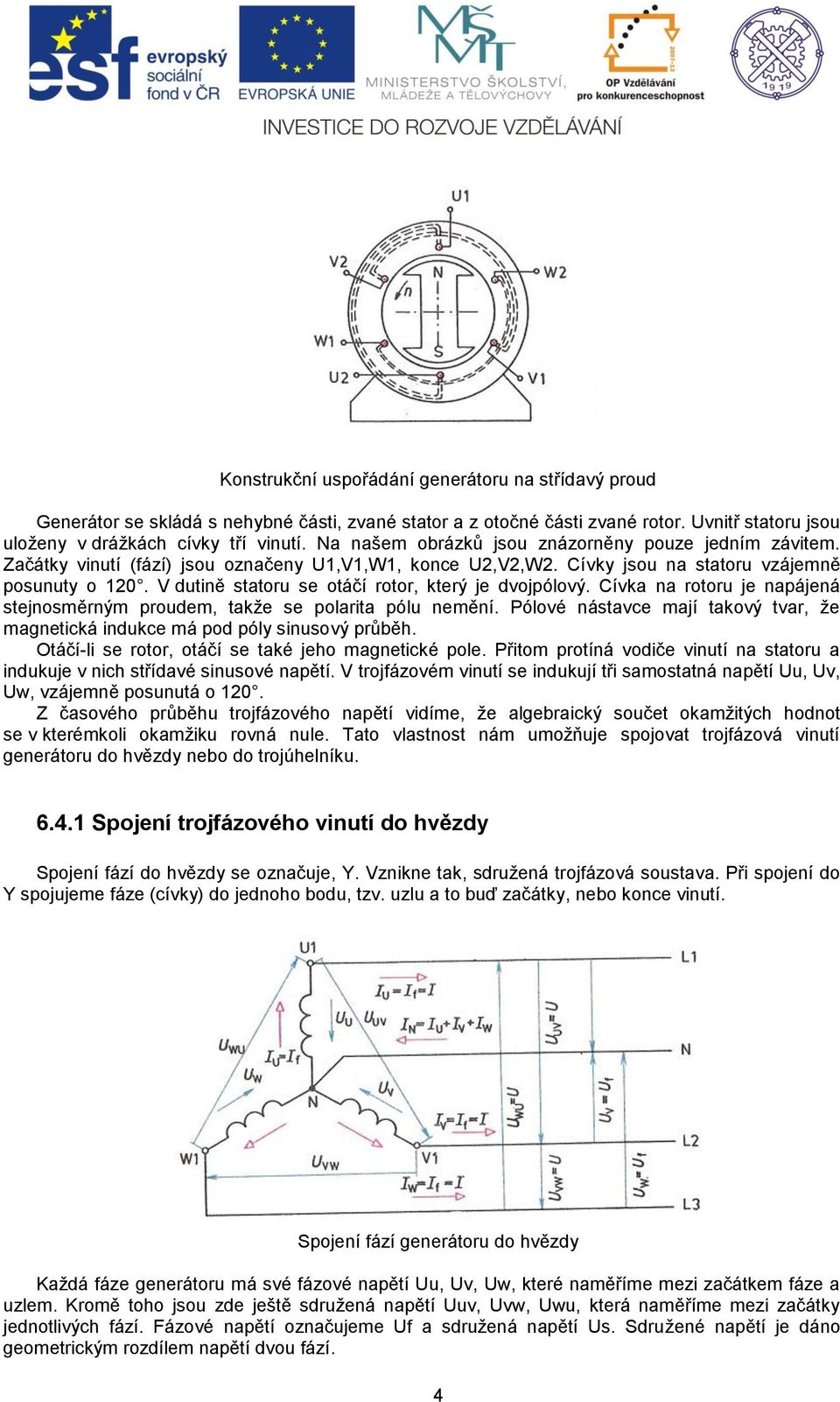 V dutině statoru se otáčí rotor, který je dvojpólový. Cívka na rotoru je napájená stejnosměrným proudem, takže se polarita pólu nemění.