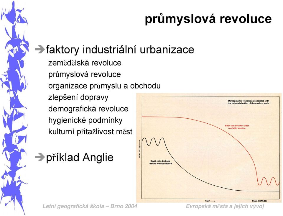 průmyslu a obchodu zlepšení dopravy demografická