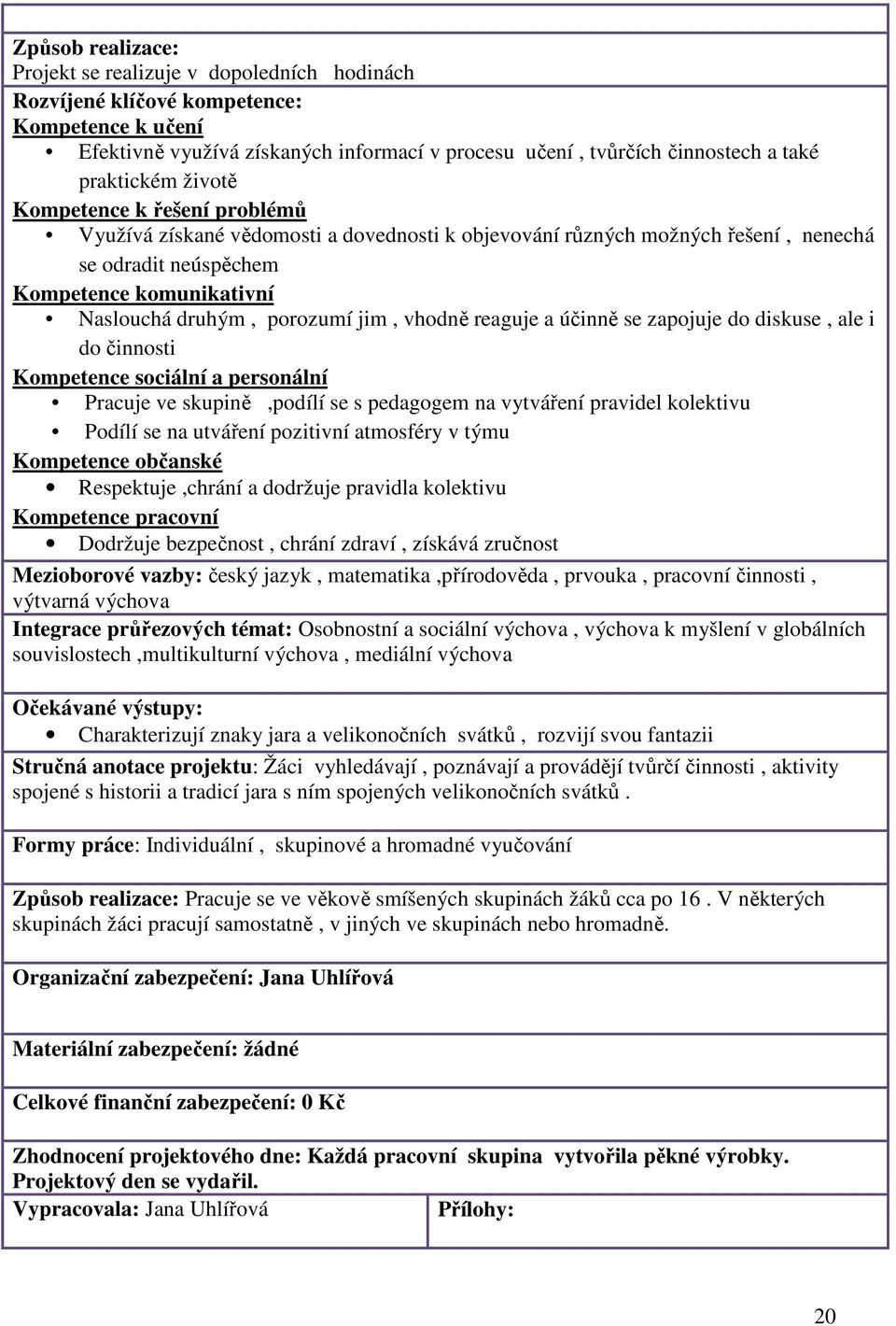 reaguje a účinně se zapojuje do diskuse, ale i do činnosti Kompetence sociální a personální Pracuje ve skupině,podílí se s pedagogem na vytváření pravidel kolektivu Podílí se na utváření pozitivní