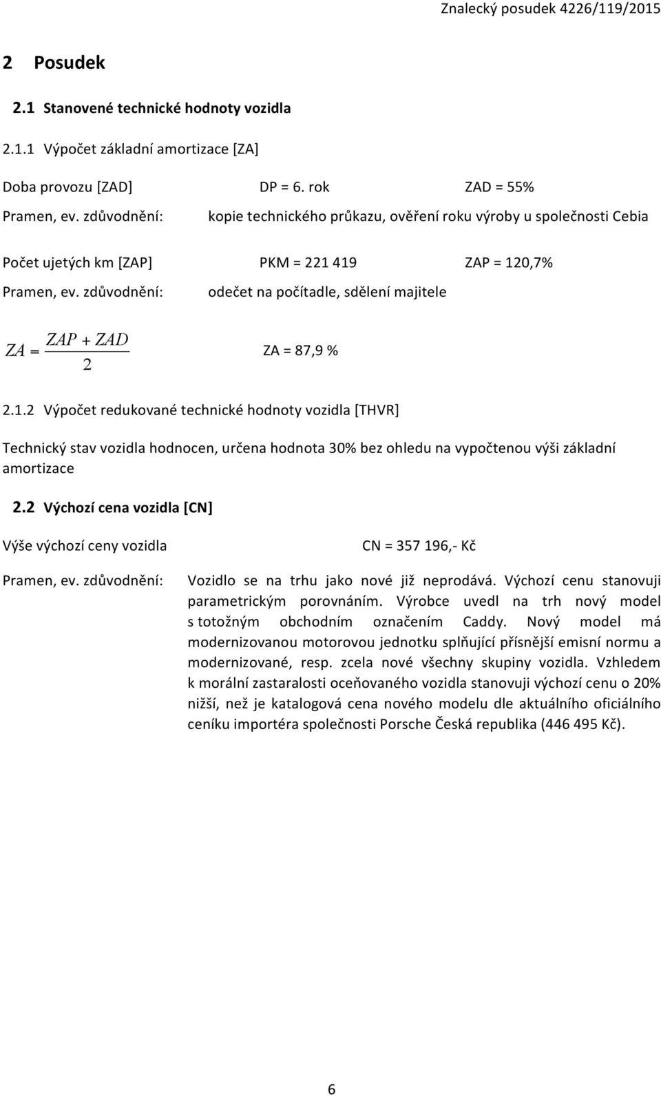 zdůvodnění: odečet na počítadle, sdělení majitele ZAP + ZAD ZA = ZA = 87,9 % 2 2.1.