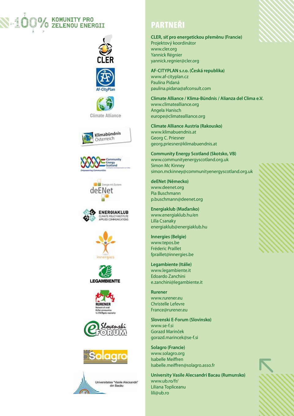 org Climate Alliance Austria (Rakousko) www.klimabuendnis.at Georg C. Priesner georg.priesner@klimabuendnis.at Community Energy Scotland (Skotsko, VB) www.communityenergyscotland.org.uk Simon Mc Kinney simon.