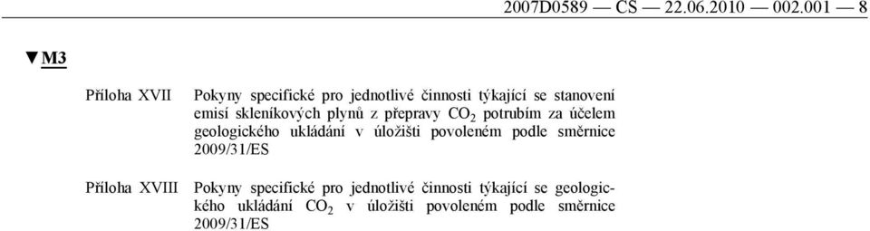 stanovení emisí skleníkových plynů z přepravy CO 2 potrubím za účelem geologického ukládání v