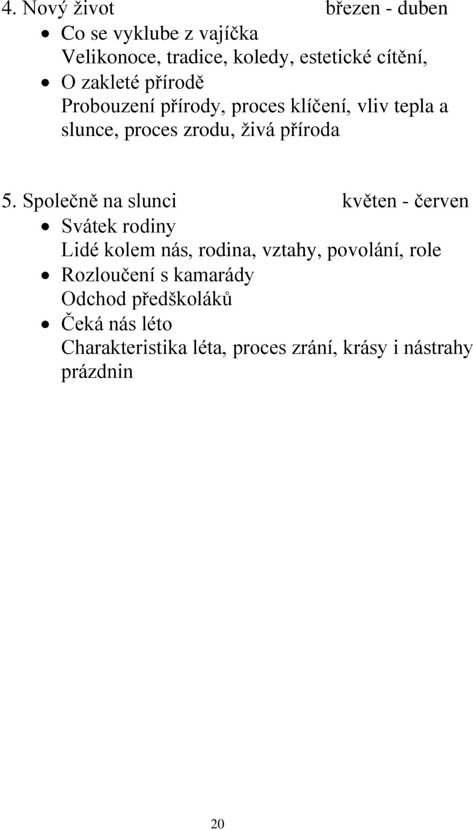 Společně na slunci květen - červen Svátek rodiny Lidé kolem nás, rodina, vztahy, povolání, role