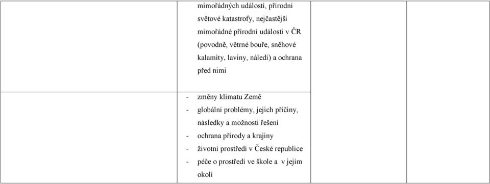 klimatu Země - globální problémy, jejich příčiny, následky a možnosti řešení - ochrana