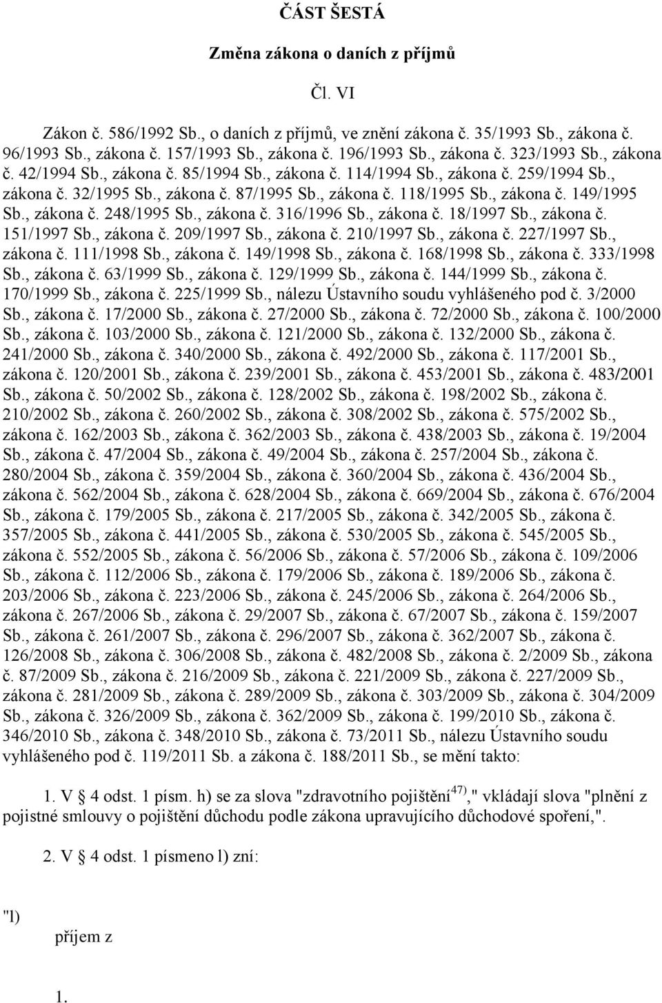 , zákona č. 248/1995 Sb., zákona č. 316/1996 Sb., zákona č. 18/1997 Sb., zákona č. 151/1997 Sb., zákona č. 209/1997 Sb., zákona č. 210/1997 Sb., zákona č. 227/1997 Sb., zákona č. 111/1998 Sb.