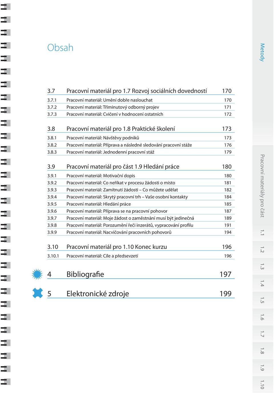 9 Pracovní materiál pro část 1.9 Hledání práce 180 3.9.1 Pracovní materiál: Motivační dopis 180 3.9.2 Pracovní materiál: Co neříkat v procesu žádosti o místo 181 3.9.3 Pracovní materiál: Zamítnutí žádosti Co můžete udělat 182 3.