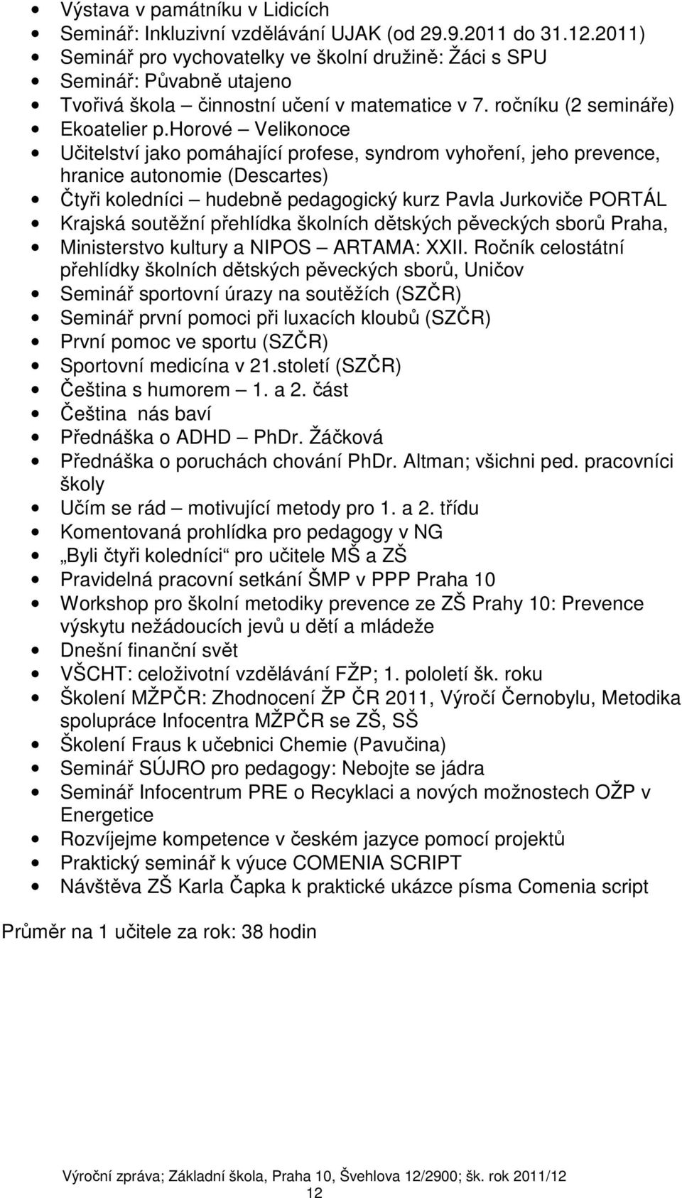 horové Velikonoce Učitelství jako pomáhající profese, syndrom vyhoření, jeho prevence, hranice autonomie (Descartes) Čtyři koledníci hudebně pedagogický kurz Pavla Jurkoviče PORTÁL Krajská soutěžní