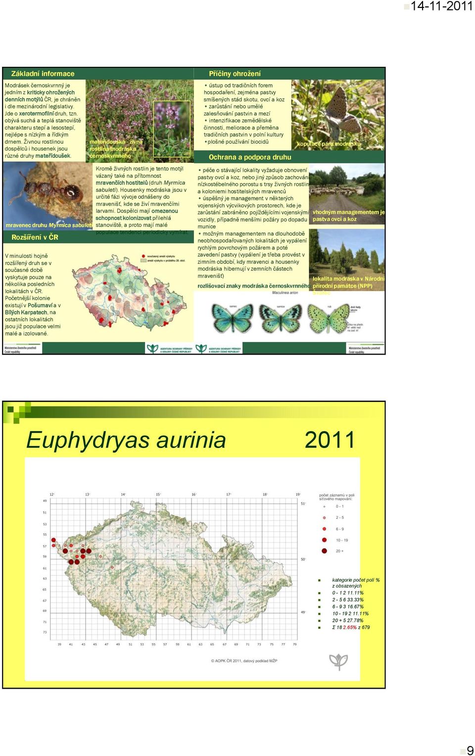 mravenec druhu Myrmica sabuleti Rozšíření v ČR V minulosti hojně rozšířený druh se v současné době vyskytuje pouze na několika posledních lokalitách v ČR.