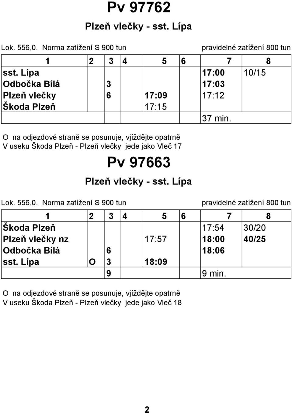 V useku Škoda Plzeň - Plzeň vlečky jede jako Vleč 17 Pv 97663 Lok. 556,0.