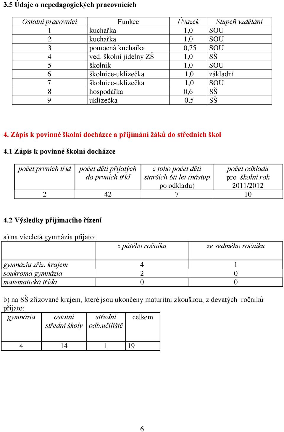 Zápis k povinné školní docházce a přijímání žáků do středních škol 4.