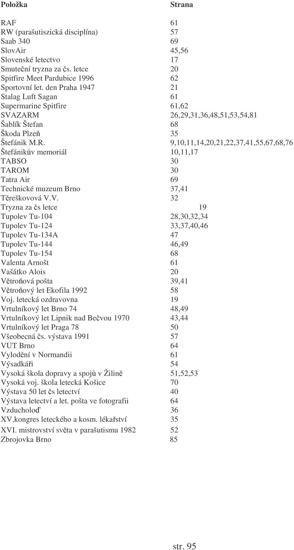 26,29,31,36,48,51,53,54,81 Šablík Štefan 68 Škoda Plze 35 Štefánik M.R.