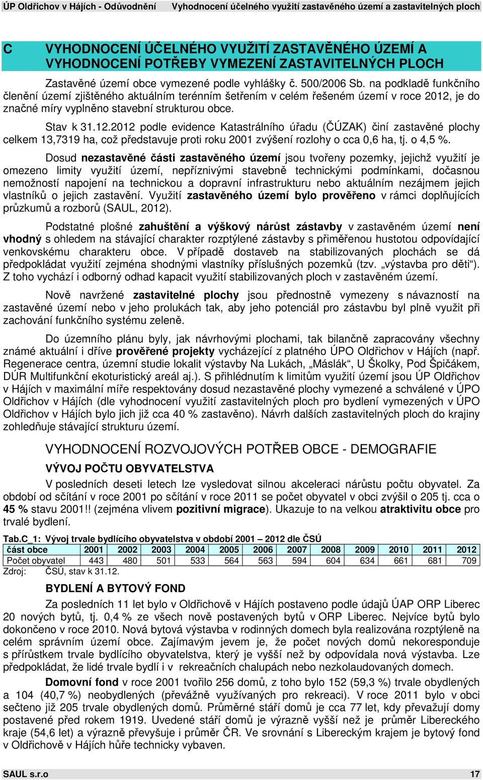 na podkladě funkčního členění území zjištěného aktuálním terénním šetřením v celém řešeném území v roce 2012,