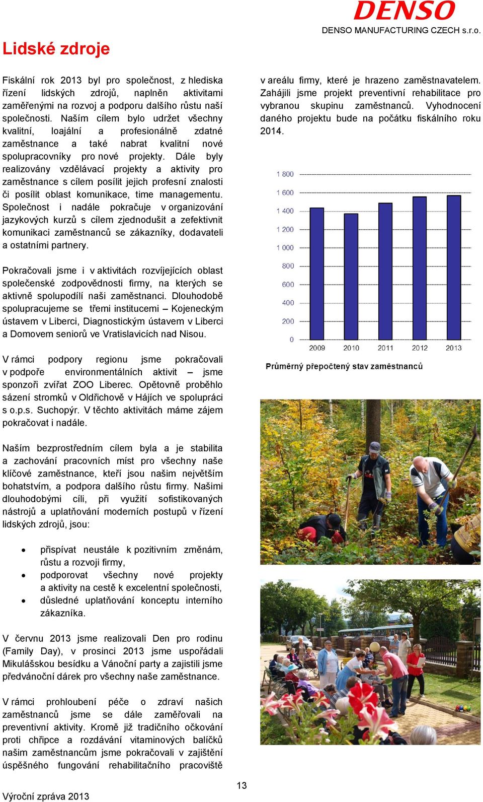 Dále byly realizovány vzdělávací projekty a aktivity pro zaměstnance s cílem posílit jejich profesní znalosti či posílit oblast komunikace, time managementu.