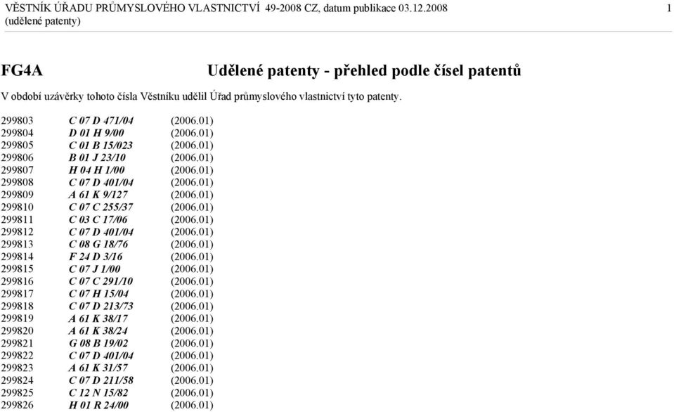 299826 C 07 D 471/04 D 01 H 9/00 C 01 B 15/023 B 01 J 23/10 H 04 H 1/00 C 07 D 401/04 A 61 K 9/127 C 07 C 255/37 C 03 C 17/06 C 07 D 401/04 C 08 G 18/76 F 24 D