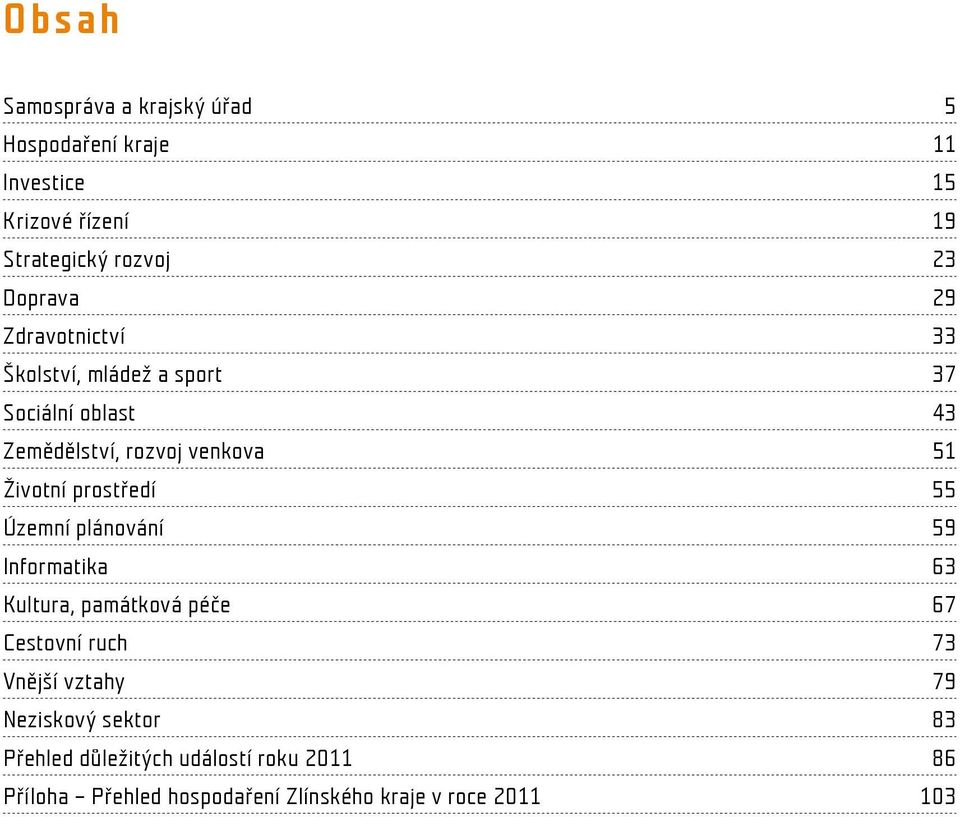 Životní prostředí 55 Územní plánování 59 Informatika 63 Kultura, památková péče 67 Cestovní ruch 73 Vnější