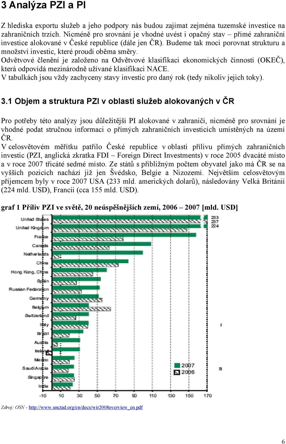 Budeme tak moci porovnat strukturu a množství investic, které proudí oběma směry.