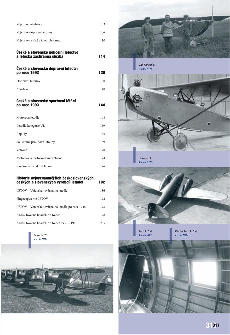 Dopravní letouny 130 Aerotaxi 140 České a slovenské sportovní létání po roce 1993 144 Motorová letadla 148 Letadla kategorie UL 159 Repliky 165 Soukromé proudové letouny 169 Větroně 170 Motorové a