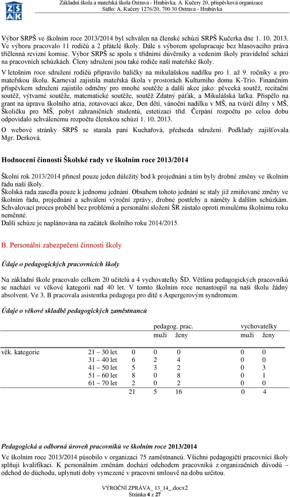 Členy sdružení jsou také rodiče naší mateřské školy. V letošním roce sdružení rodičů připravilo balíčky na mikulášskou nadílku pro 1. až 9. ročníky a pro mateřskou školu.