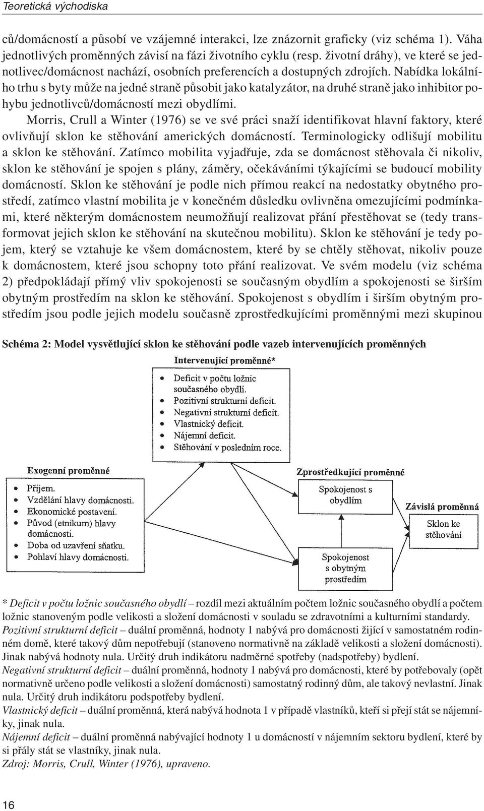 Nabídka lokálního trhu s byty může na jedné straně působit jako katalyzátor, na druhé straně jako inhibitor pohybu jednotlivců/domácností mezi obydlími.