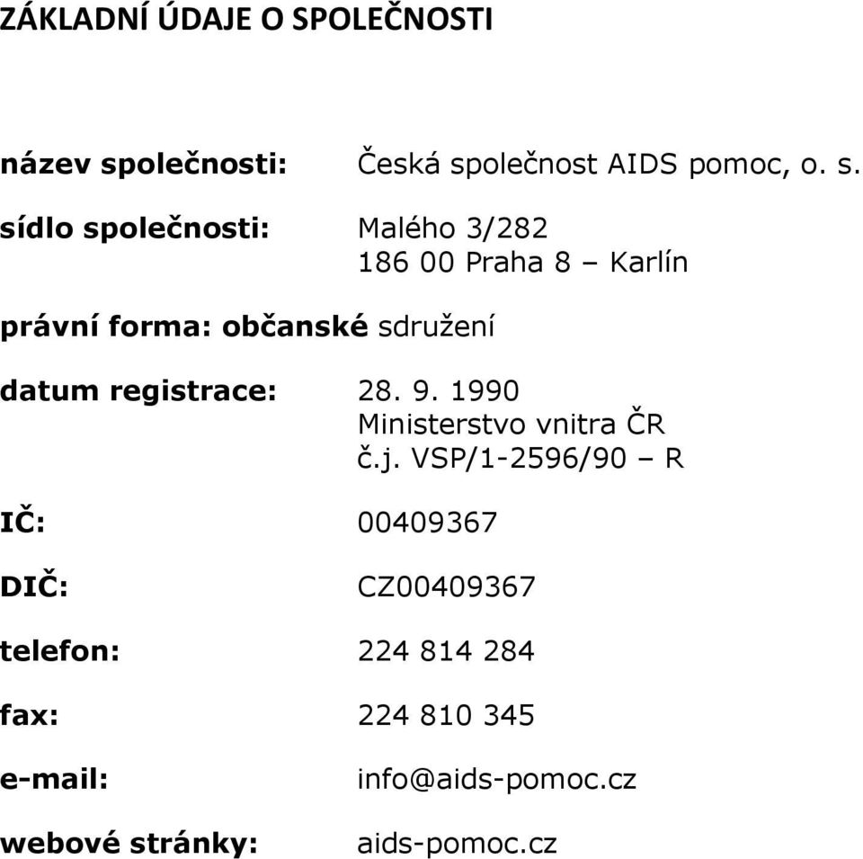 olečnost AIDS pomoc, o. s.