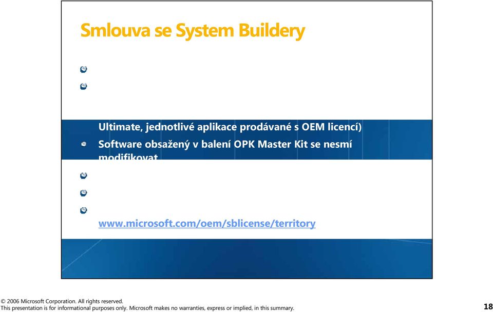 smí instalovat jen 1 rok po ukončení distribuce MLK Software se nesmí nabízet samostatně (tj.