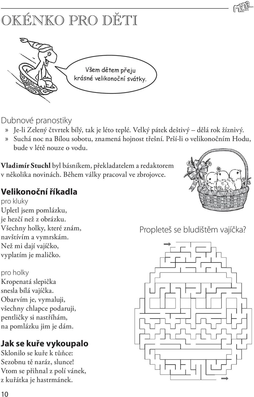 Během války pracoval ve zbrojovce. Velikonoční říkadla pro kluky Upletl jsem pomlázku, je hezčí než z obrázku. Všechny holky, které znám, navštívím a vymrskám.