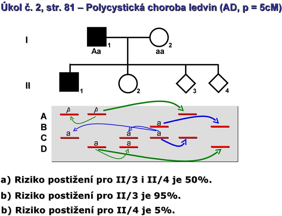 2 3 4 B C D ) Riziko postižení pro /3 i /4