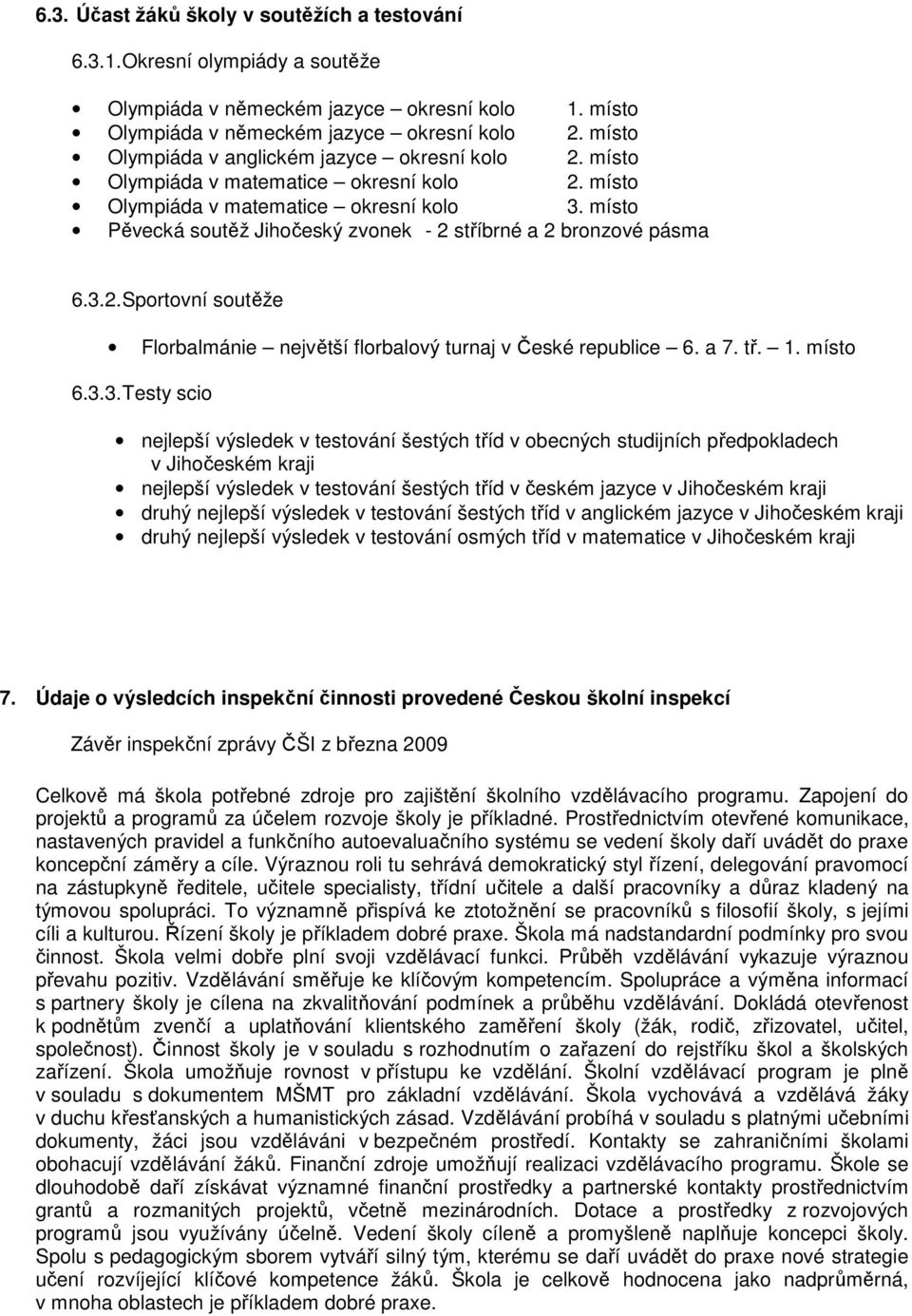 místo Pěvecká soutěž Jihočeský zvonek - 2 stříbrné a 2 bronzové pásma 6.3.