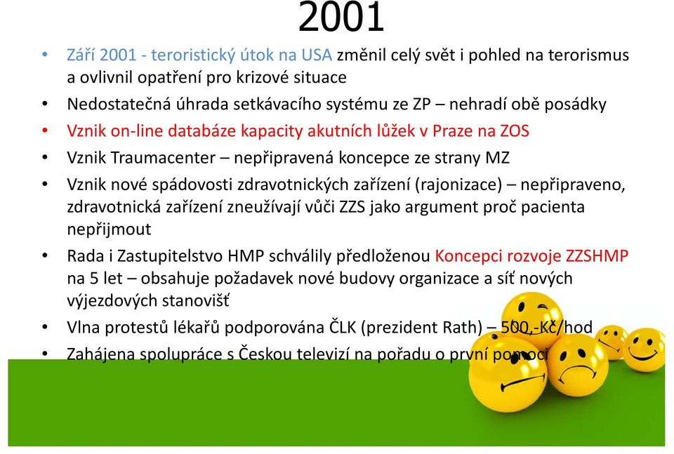 nepřipraveno, zdravotnická zařízení zneužívají vůči ZZS jako argument proč pacienta nepřijmout Rada i Zastupitelstvo HMP schválily předloženou Koncepci rozvoje ZZSHMP na 5 let obsahuje