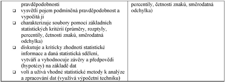 statistické informace a daná statistická sdělení, vytváří a vyhodnocuje závěry a předpovědi (hypotézy) na základě dat volí