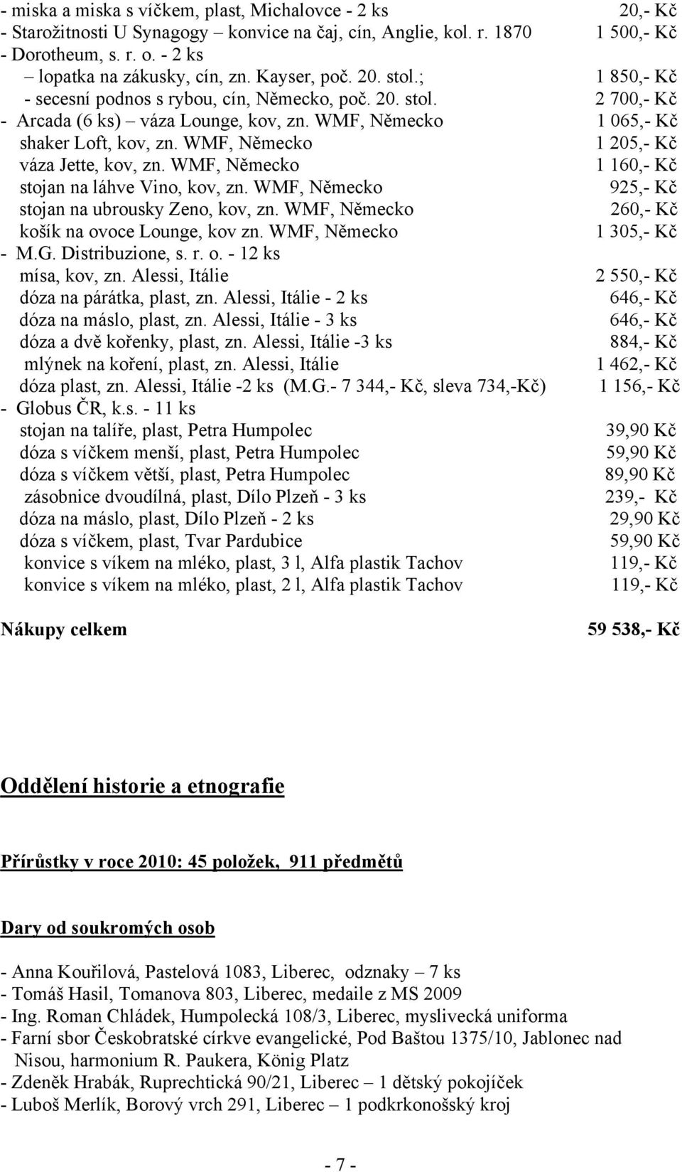 WMF, Německo 1 205,- Kč váza Jette, kov, zn. WMF, Německo 1 160,- Kč stojan na láhve Vino, kov, zn. WMF, Německo 925,- Kč stojan na ubrousky Zeno, kov, zn.