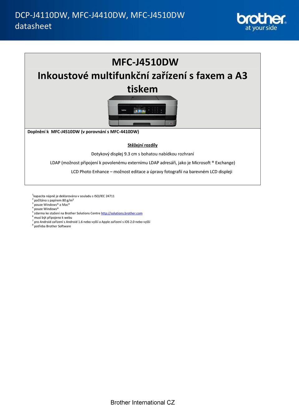 fotografií na barevném LCD displeji 1 kapacita nápně je deklarována v souladu s ISO/IEC 24711 počítáno s papírem 80 g/m² 3 pouze Windows a Mac 4 pouze Windows zdarma ke