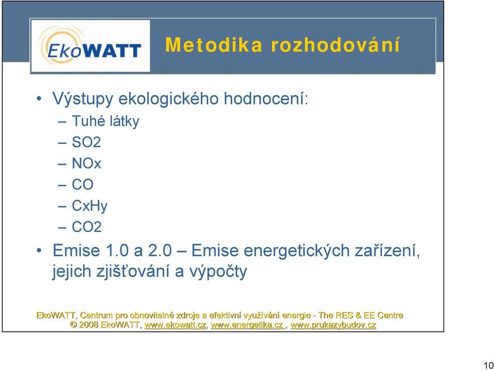 NOx CO CxHy CO2 Emise 1.0 a 2.