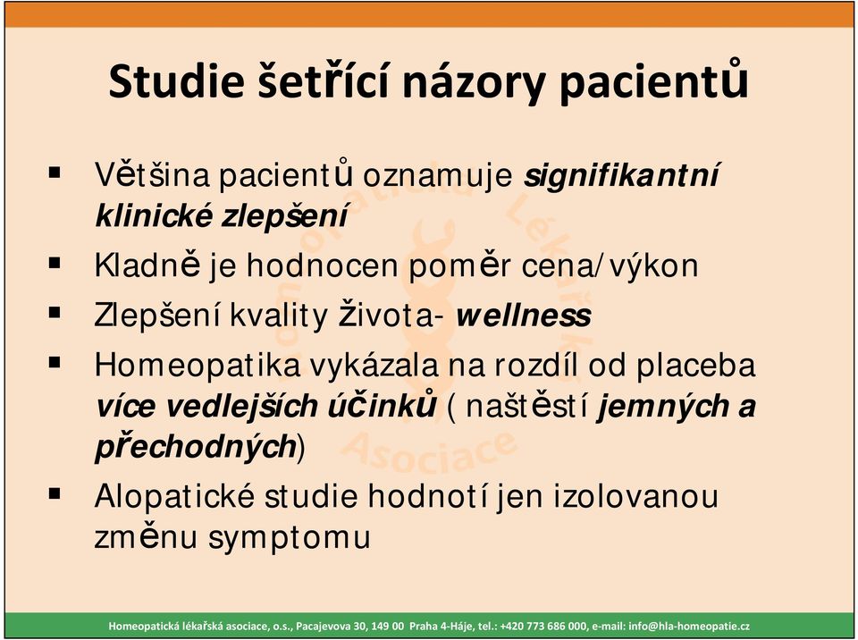 wellness Homeopatika vykázala na rozdíl od placeba více vedlejších účinků (