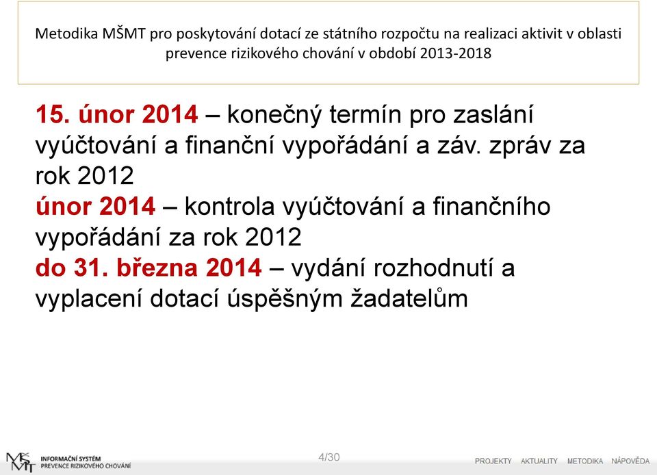 zpráv za rok 2012 únor kontrola vyúčtování a finančního