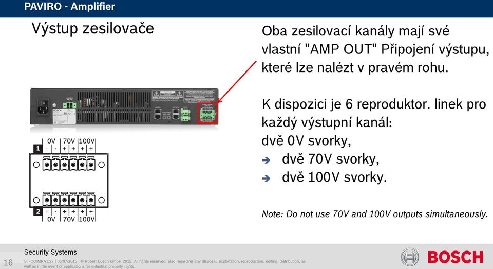 K dispozici je 6 reproduktor.