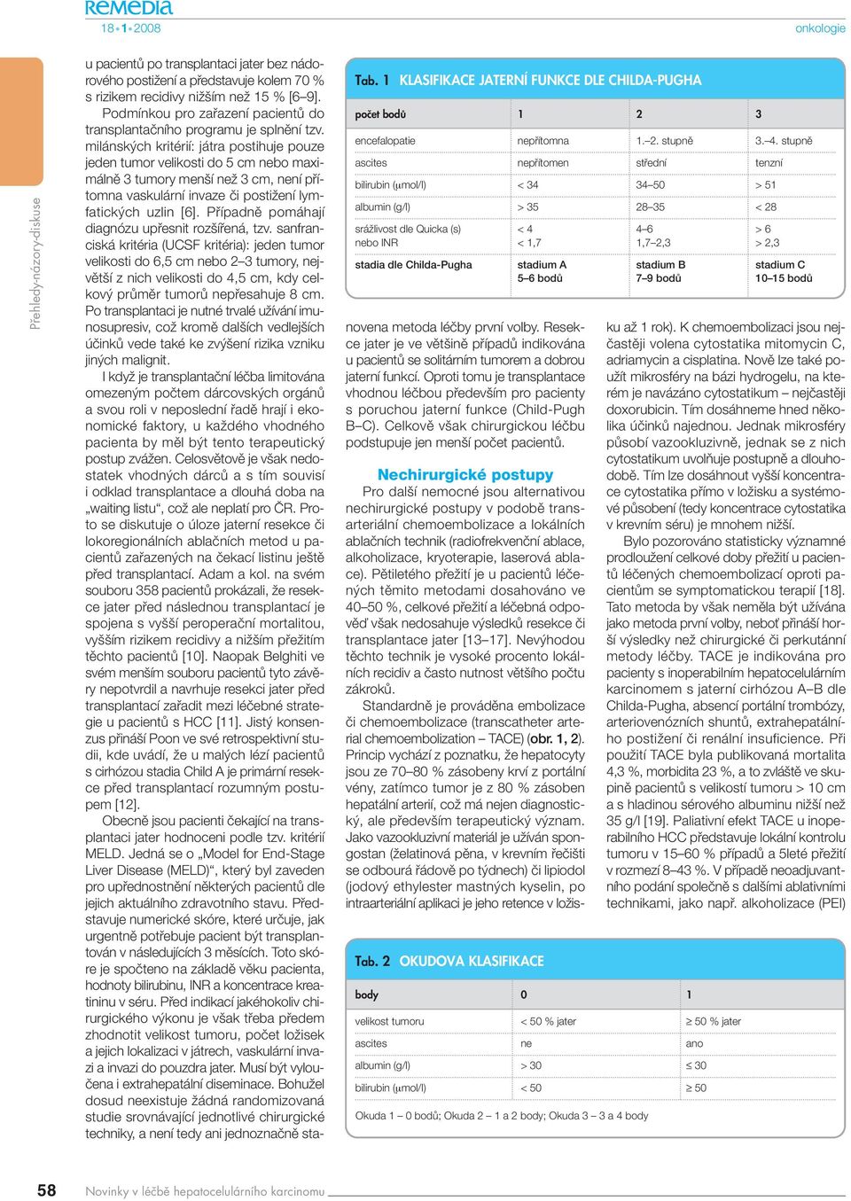 stadium A stadium B stadium C 5 6 bodû 7 9 bodû 10 15 bodû u pacientû po transplantaci jater bez nádorového postiïení a pfiedstavuje kolem 70 % s rizikem recidivy niï ím neï 15 % [6 9].