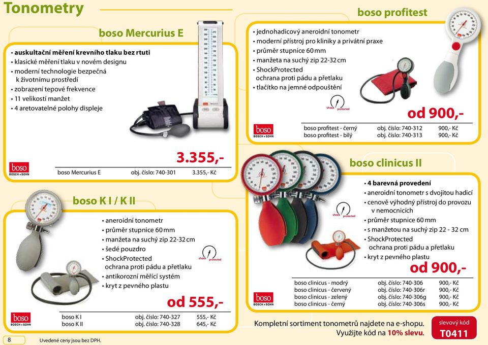 boso Mercurius E boso K I / K II aneroidní tonometr průměr stupnice 60 mm manžeta na suchý zip 22-32 cm šedé pouzdro ShockProtected ochrana proti pádu a přetlaku antikorozní měřící systém kryt z