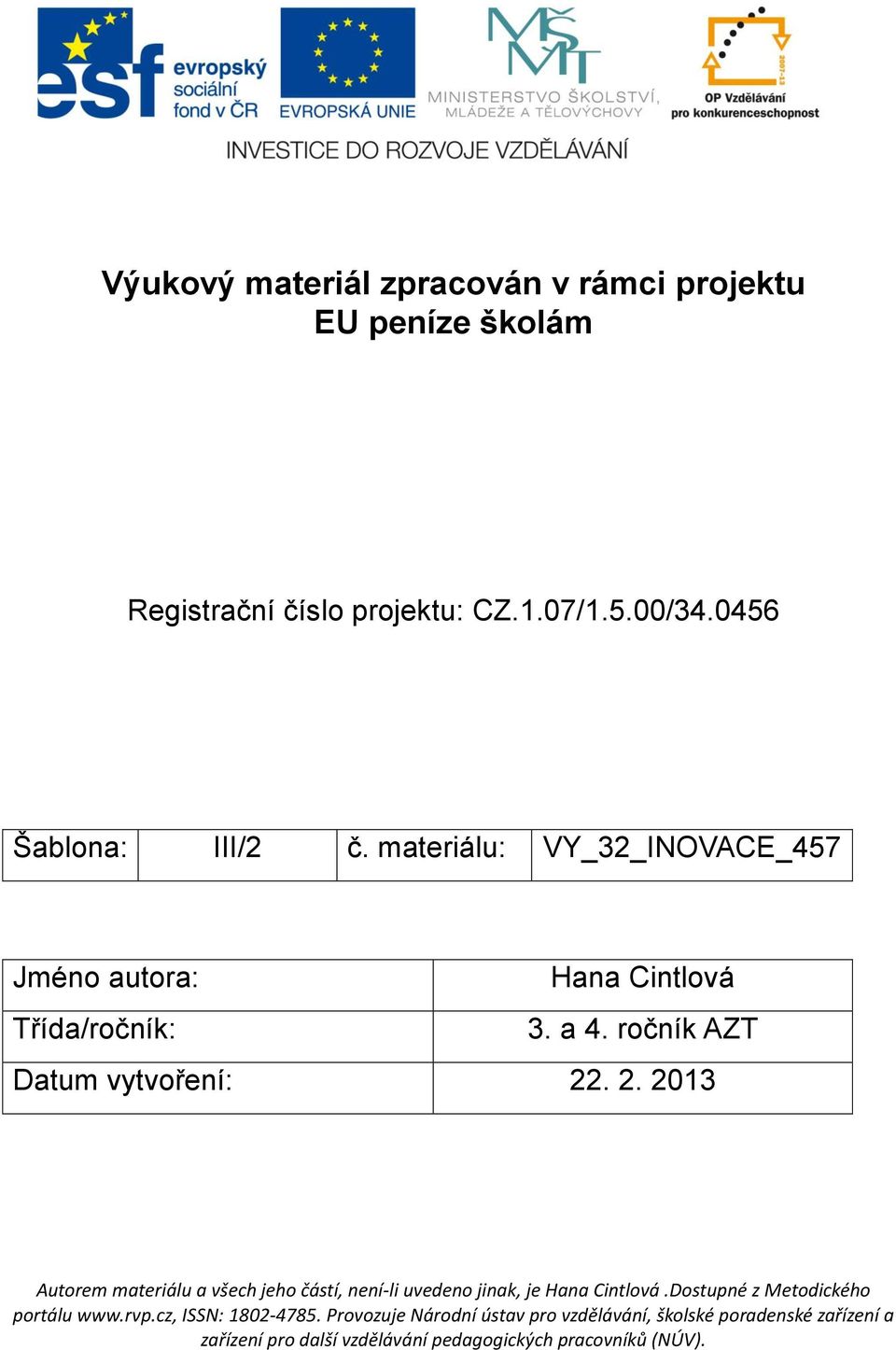 0456 Šablona: III/2 č.