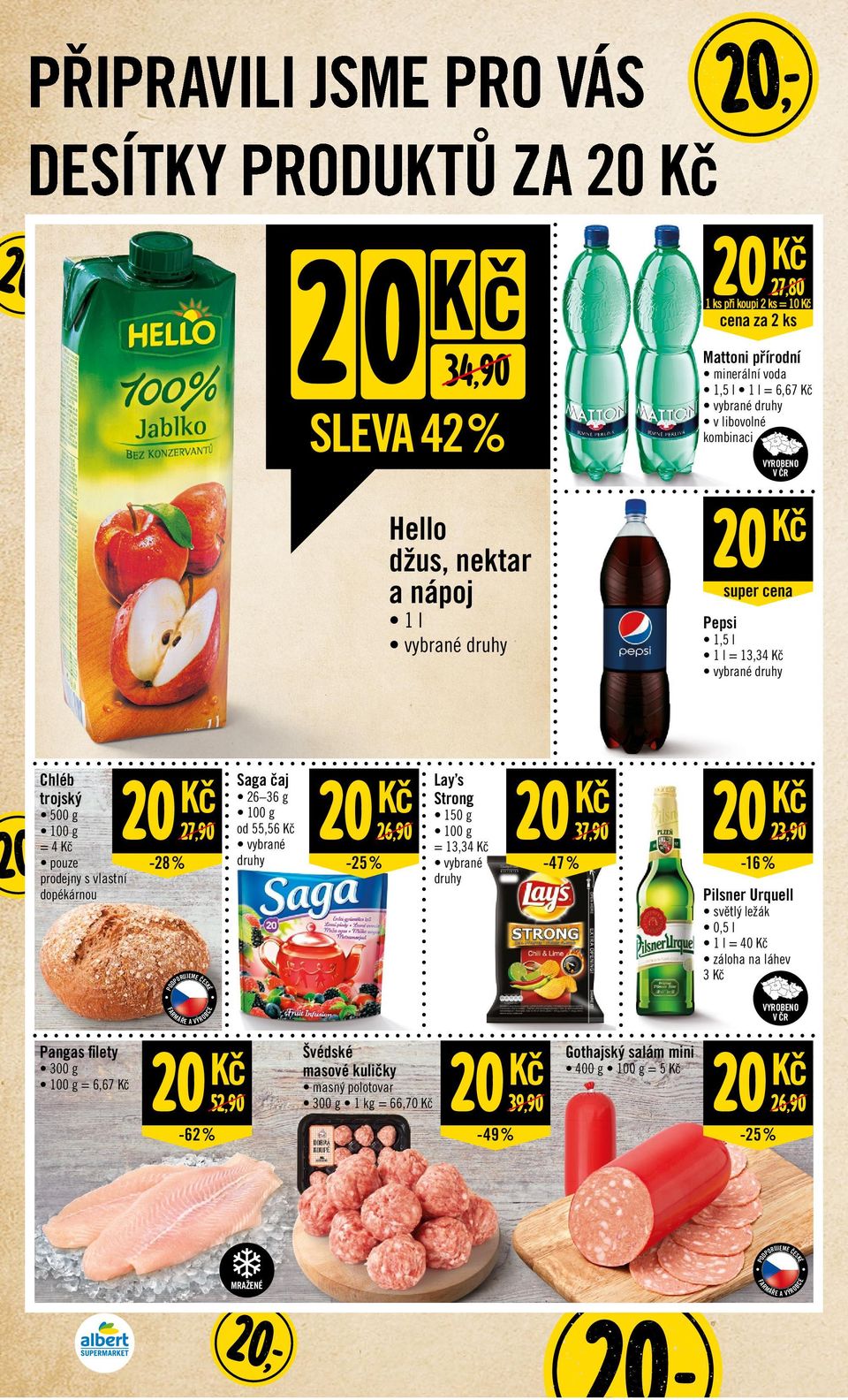 polotovar 300 g = 66,70 39, 400 g = 5 26, -25 % MRAŽN D -49 % Gothajský salám mini Švédské masové kuličky Ř A VÝRO -62 % 44SM_out.