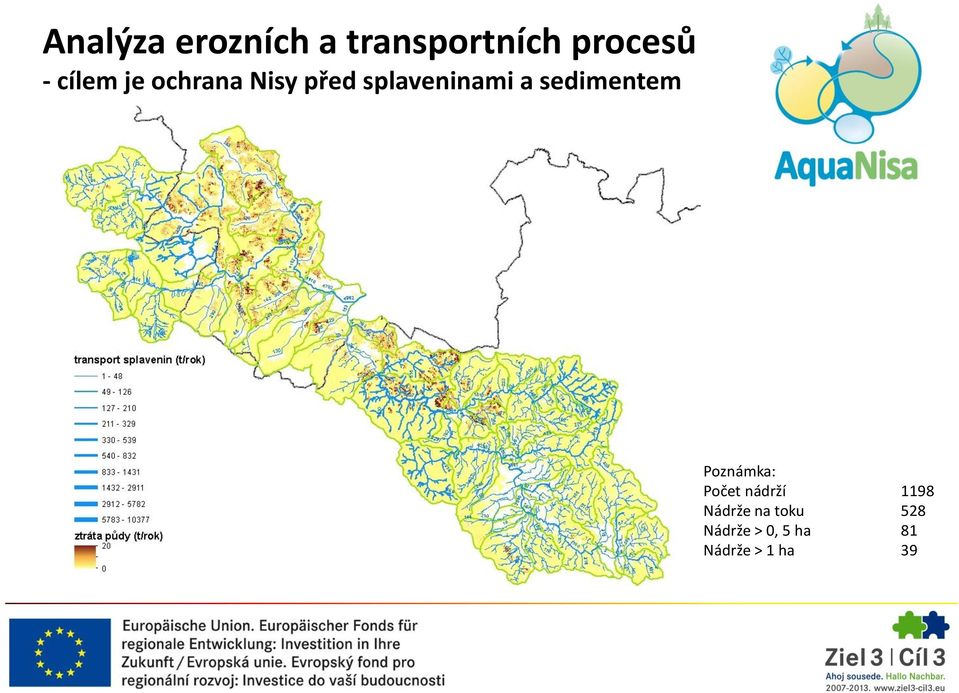 sedimentem Poznámka: Počet nádrží 1198