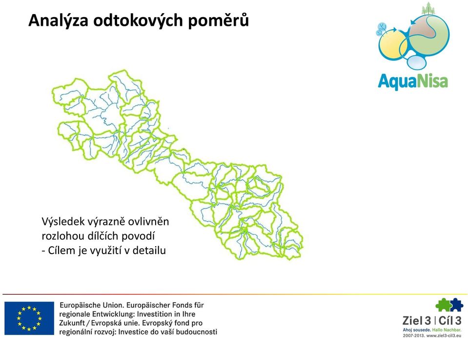 rozlohou dílčích povodí -