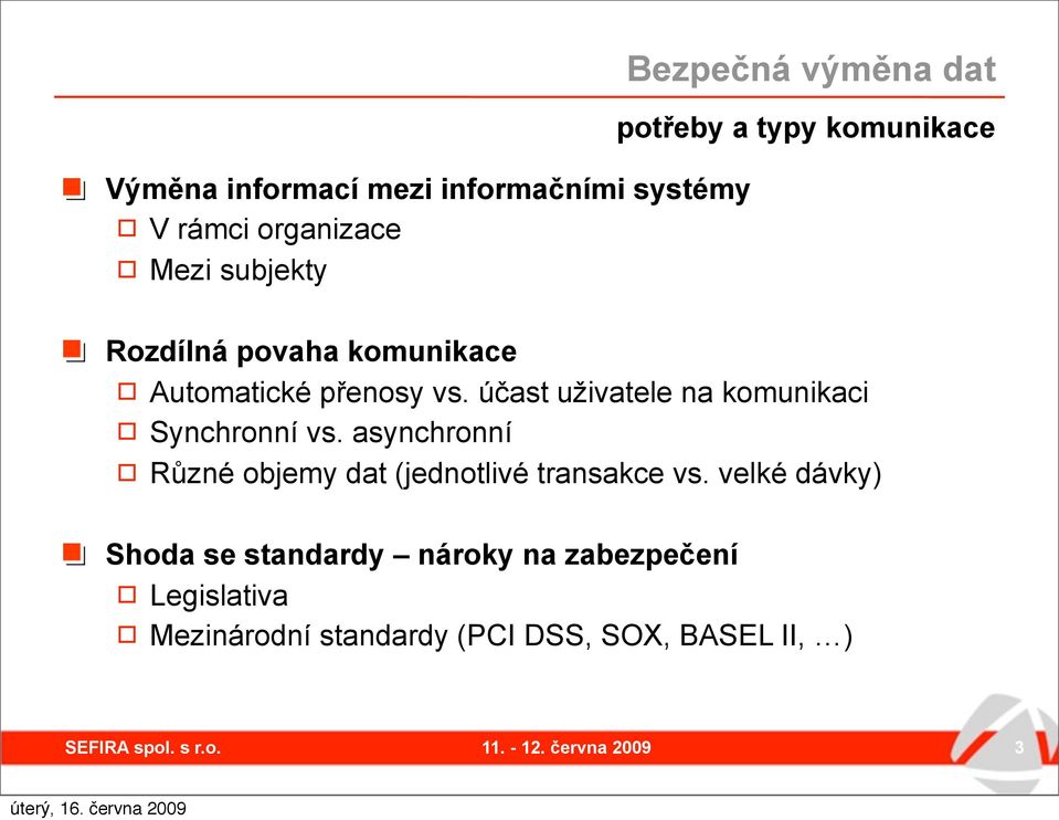 účast uživatele na komunikaci Synchronní vs.