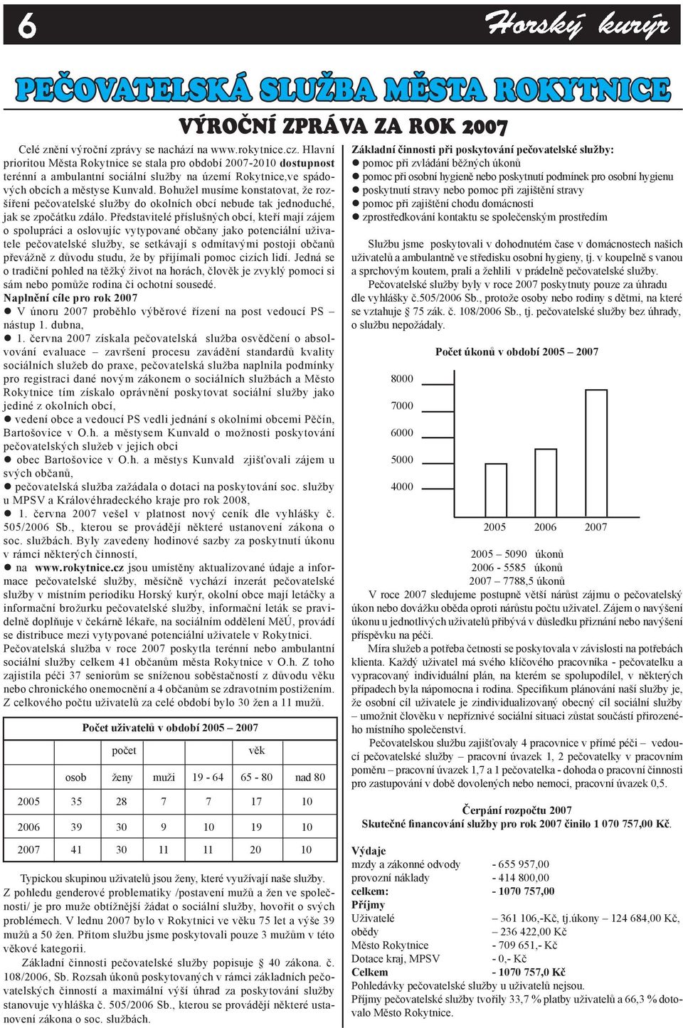 Bohužel musíme konstatovat, že rozšíření pečovatelské služby do okolních obcí nebude tak jednoduché, jak se zpočátku zdálo.