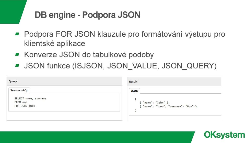 klientské aplikace Konverze JSON do