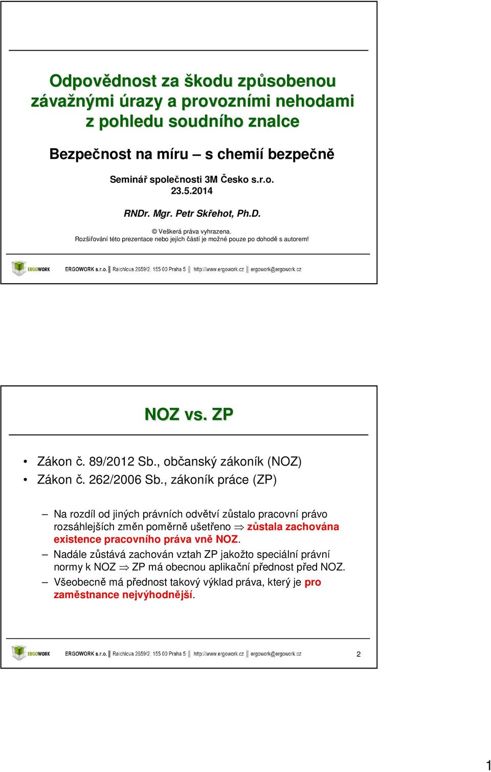 , občanský zákoník (NOZ) Zákon č. 262/2006 Sb.