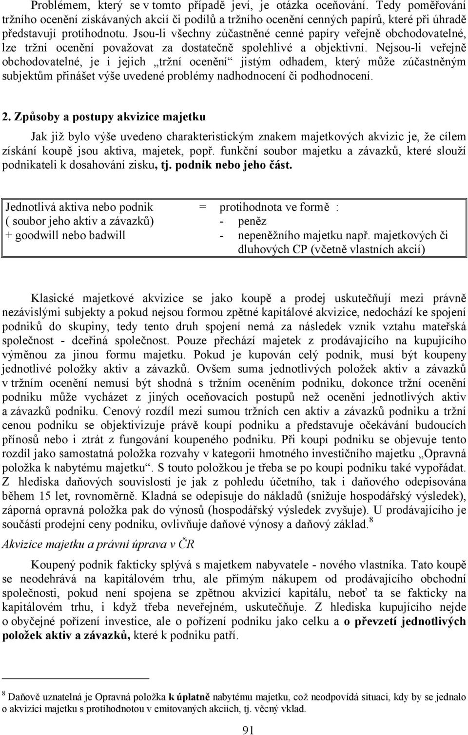 Nejsou-li veřejně obchodovatelné, je i jejich tržní ocenění jistým odhadem, který může zúčastněným subjektům přinášet výše uvedené problémy nadhodnocení či podhodnocení. 2.