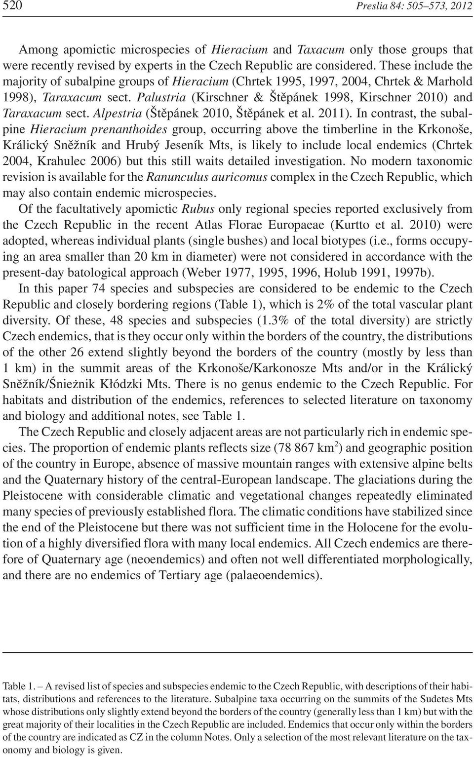 Alpestria (Štěpánek 2010, Štěpánek et al. 2011).